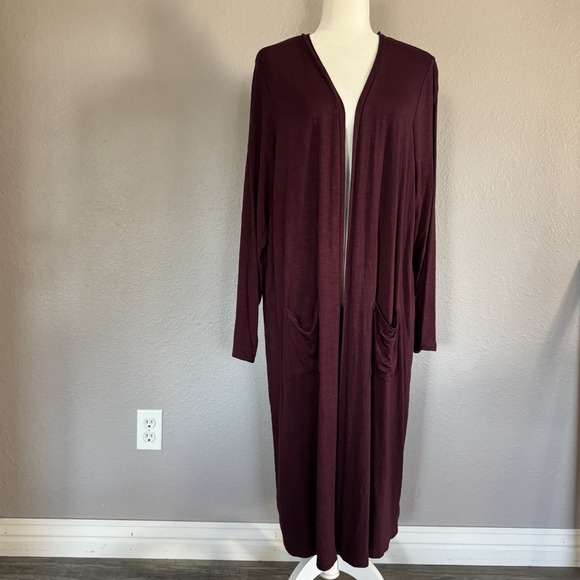 torrid Sweaters - Torrid Womens Size 3X Maroon Super Soft Knit Duster Open Front Cardigan Sweater